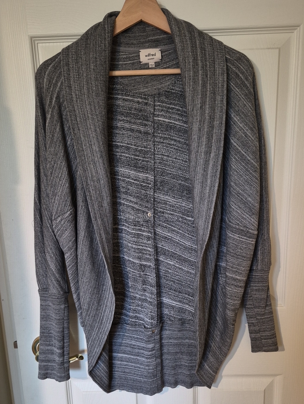 Aritzia Wilfred Diderot Open Front Cocoon Cardigan Heather Grey XXS